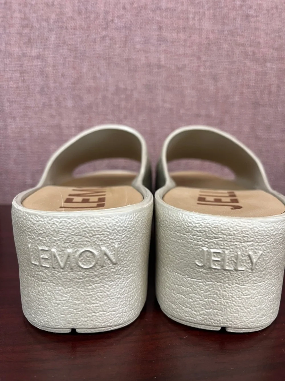 Lemon Jelly Champagne Sunny Platform Sandals Slides Waterproof Comfort Size 7